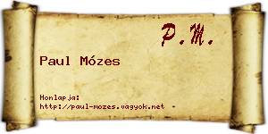Paul Mózes névjegykártya